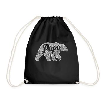 papa ours papa cadeau - Sac de sport léger - noir - Devant