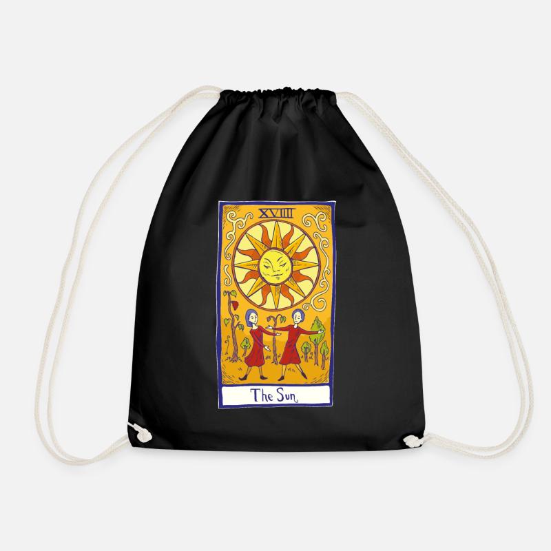 Sun XVIII Tarot - Drawstring Bag - black