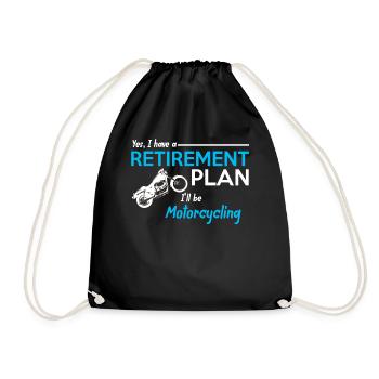 Biker Motorcyclist Motorcycle - Drawstring Bag - black - Front