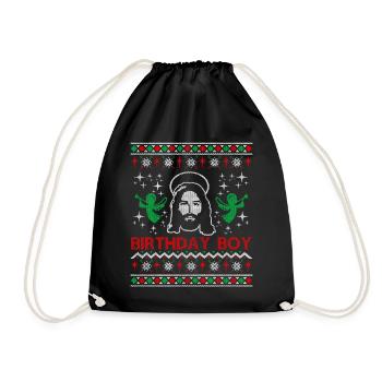 Jésus Anniversaire Garçon Laid Pull de Noël - Sac de sport léger - noir - Devant