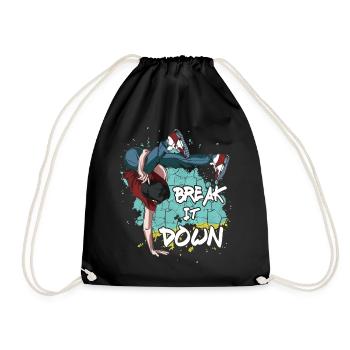 Breakdance - Drawstring Bag - black - Front