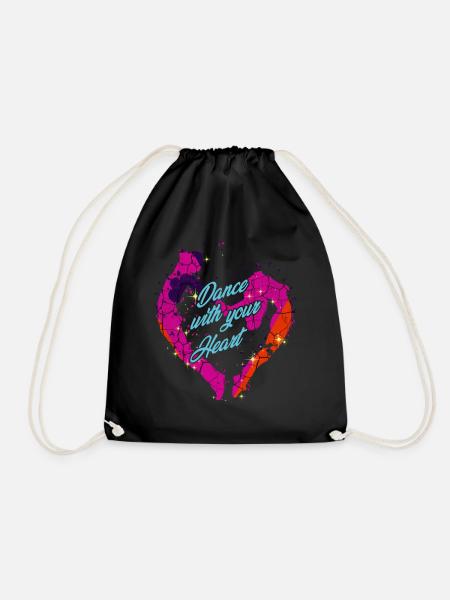 Dance With Your Heart | Tanzpaar Tanzen Geschenk - Turnbeutel - Schwarz