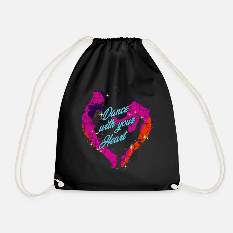 Dance With Your Heart | Tanzpaar Tanzen Geschenk - Turnbeutel - Schwarz