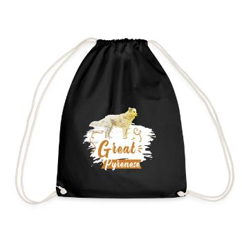 Great Pyrenees Pyrenees Dog Dog Dog - Drawstring Bag - black - Front