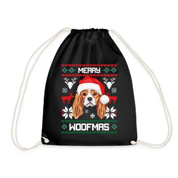Joyeux Cavalier King Charles Spaniel de Woofma - Sac de sport léger - noir - Devant