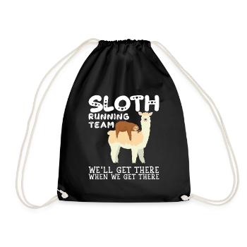 Lama Sloth Running Team Sarcasm Sarcastic - Drawstring Bag - black - Front
