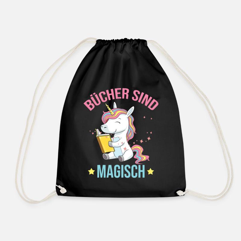Bücher Buch Magisch Einhorn Lesen Mädchen Geschenk - Turnbeutel - Schwarz