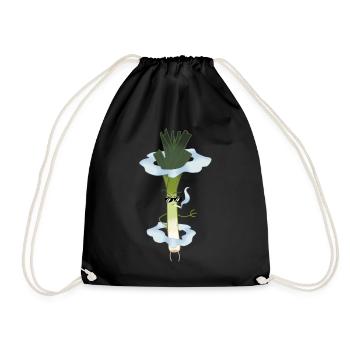 Cooler Lauch Rauchen Zigarette Jugendwort Geschenk - Turnbeutel - Schwarz - Vorne