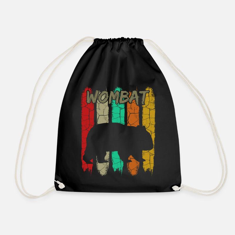 Wombat - Drawstring Bag - black