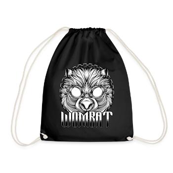 Wombat cool | Lunettes de soleil cadeau animalier - Sac de sport léger - noir - Devant