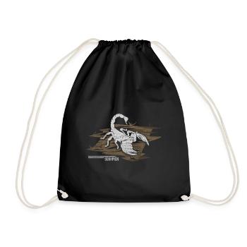 Scorpio arachnids spider zodiac gift - Drawstring Bag - black - Front