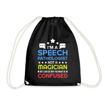 Speech Language Pathologist Therapy Therapist Gift - Drawstring Bag - black - Front