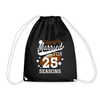 Silver wedding silver wedding football season - Drawstring Bag - black - Front