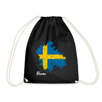 Schweden - Turnbeutel - Schwarz - Vorne