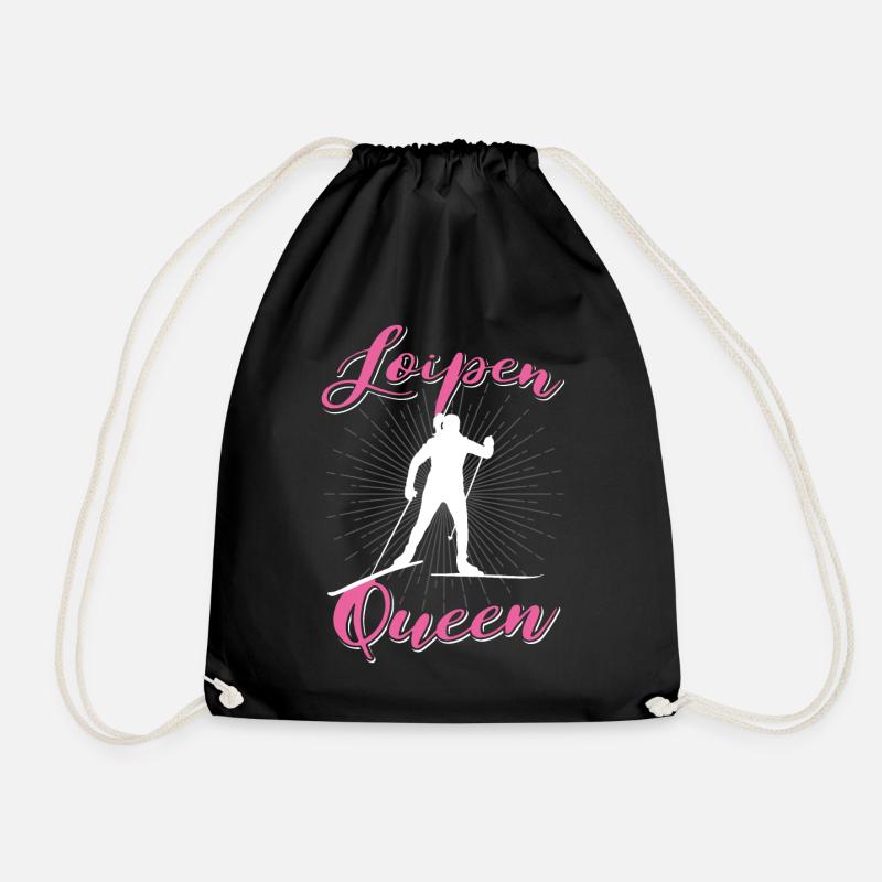 Witziges Langlauf Wintersport Loipe Ski Geschenk - Turnbeutel - Schwarz