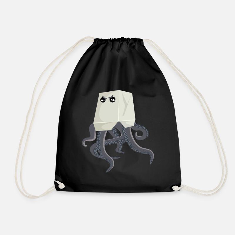 Oktopus in asiatischer Nudelbox - Turnbeutel - Schwarz