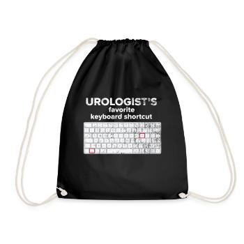 Urologist urology female doctor computer keyboard gift - Drawstring Bag - black - Front