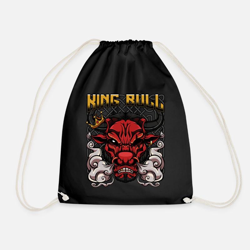 King Bull | Wildrind Modern Stiere Trendy Geschenk - Turnbeutel - Schwarz