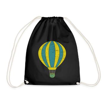Ballon à air chaud cadeau gaz panier - Sac de sport léger - noir - Devant