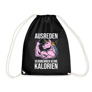 Motivation Calories Excuses Sport Licorne Fitness - Sac de sport léger - noir - Devant