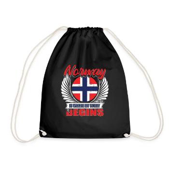 Norway - Drawstring Bag - black - Front