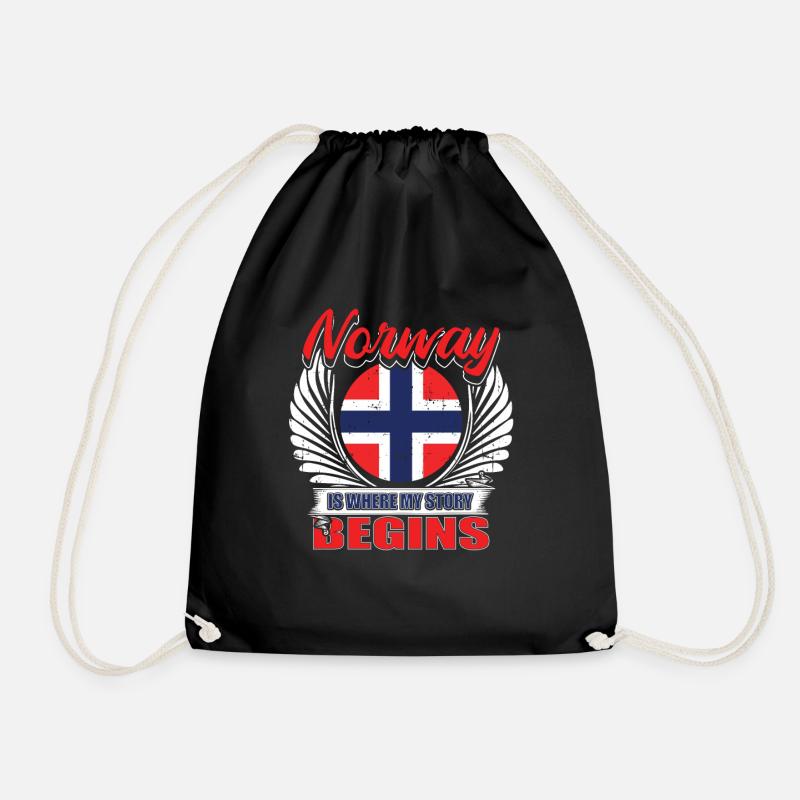 Norway - Drawstring Bag - black