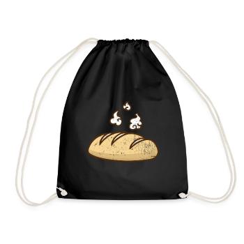 Brot Baguette Französisch Toast Gebäck Geschenk - Turnbeutel - Schwarz - Vorne