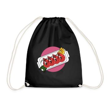 shrimp - Drawstring Bag - black - Front