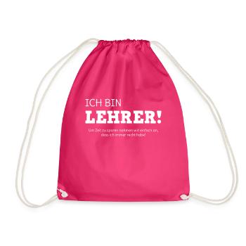 Lehrer Spruch Schule - Turnbeutel - Fuchsia - Vorne