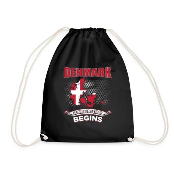 Denmark - Drawstring Bag - black - Front