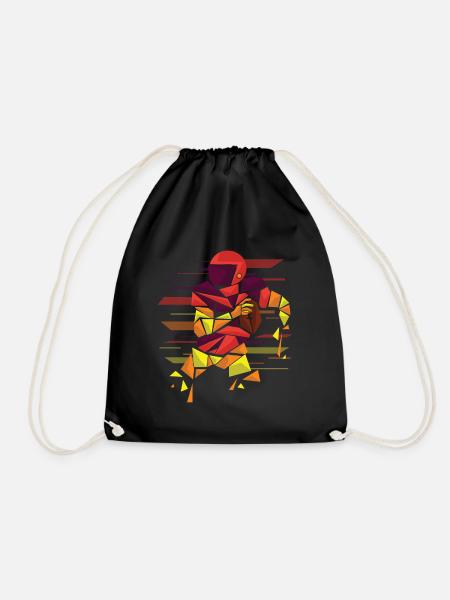 American football cubism - Drawstring Bag - black