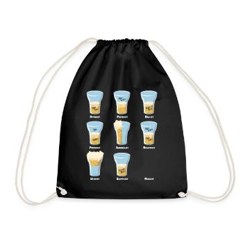 Bier Optimist Pessimist Realist - Turnbeutel - Schwarz - Vorne