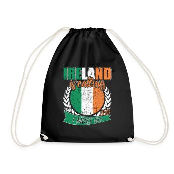 Dublin Ireland national flag - Drawstring Bag - black - Front