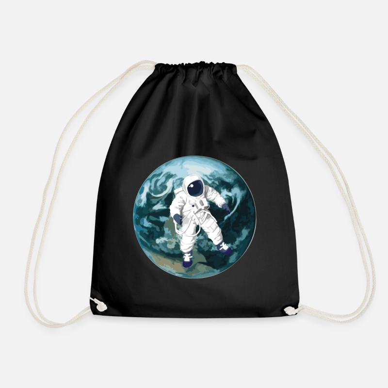 Astronaut Vor Erde | Weltall Universum Raumfahrt - Turnbeutel - Schwarz