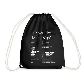 Morse Alphabet mit Zahlen Tshirt Geschenkidee - Turnbeutel - Schwarz - Vorne