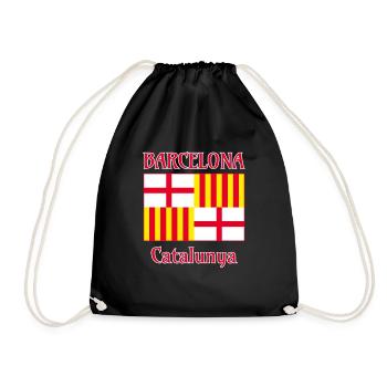 Barcelona flag in red white and yellow - Turnbeutel - Schwarz - Vorne