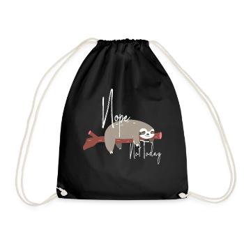 Nope Not Today / Sweet sloth / No Not today - Drawstring Bag - black - Front