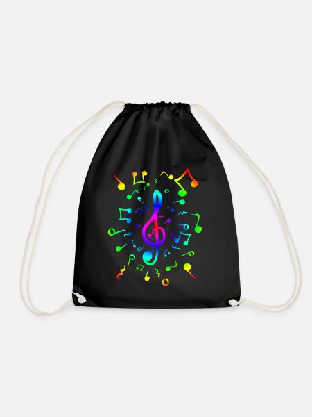 Clef singing instrument playing gift - Drawstring Bag - black