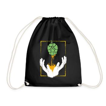 Craft Beer Hops Hobby Brewer Brewmaster Religion - Drawstring Bag - black - Front