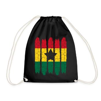 Ghana - Turnbeutel - Schwarz - Vorne