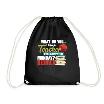 RETIRED TEACHER - Turnbeutel - Schwarz - Vorne