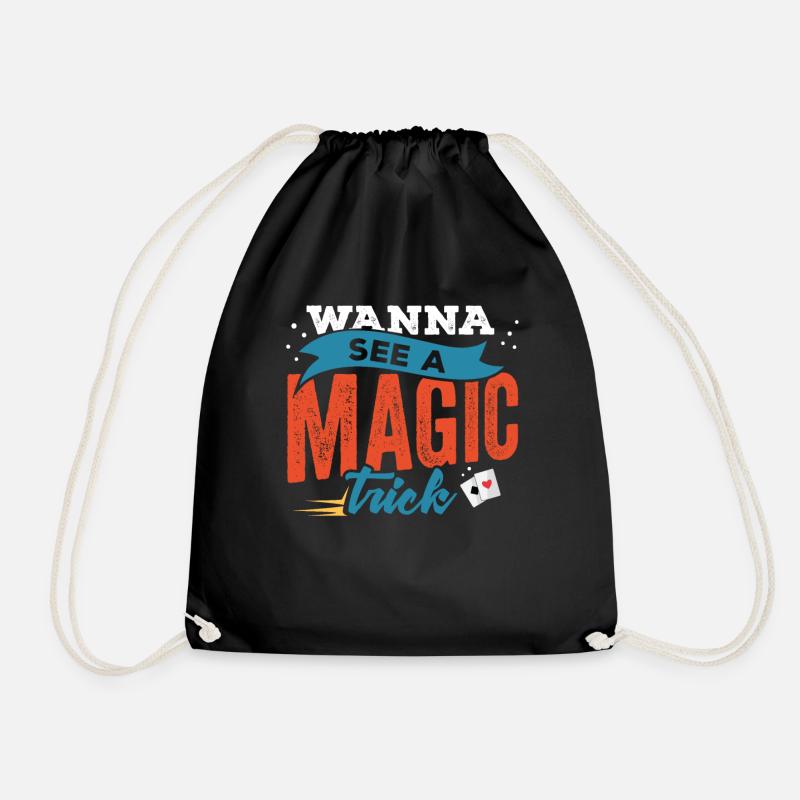 Magicians Magic Magician Wizard Sorcery Trick Gift - Drawstring Bag - black