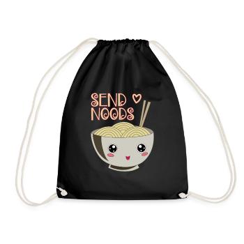 Send Noods Japanische Ramen Nudeln Japan Foodie - Turnbeutel - Schwarz - Vorne