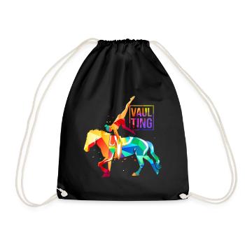 Horse vaulting - Drawstring Bag - black - Front