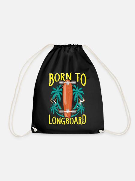 Born To Longboard - Longboarder - Turnbeutel - Schwarz