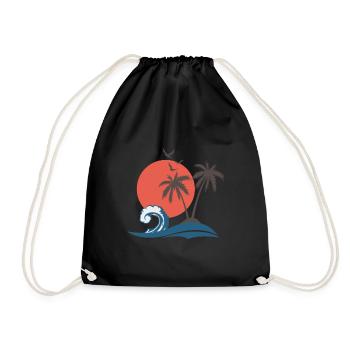 Cadeau de l'eau Vagues - Sac de sport léger - noir - Devant