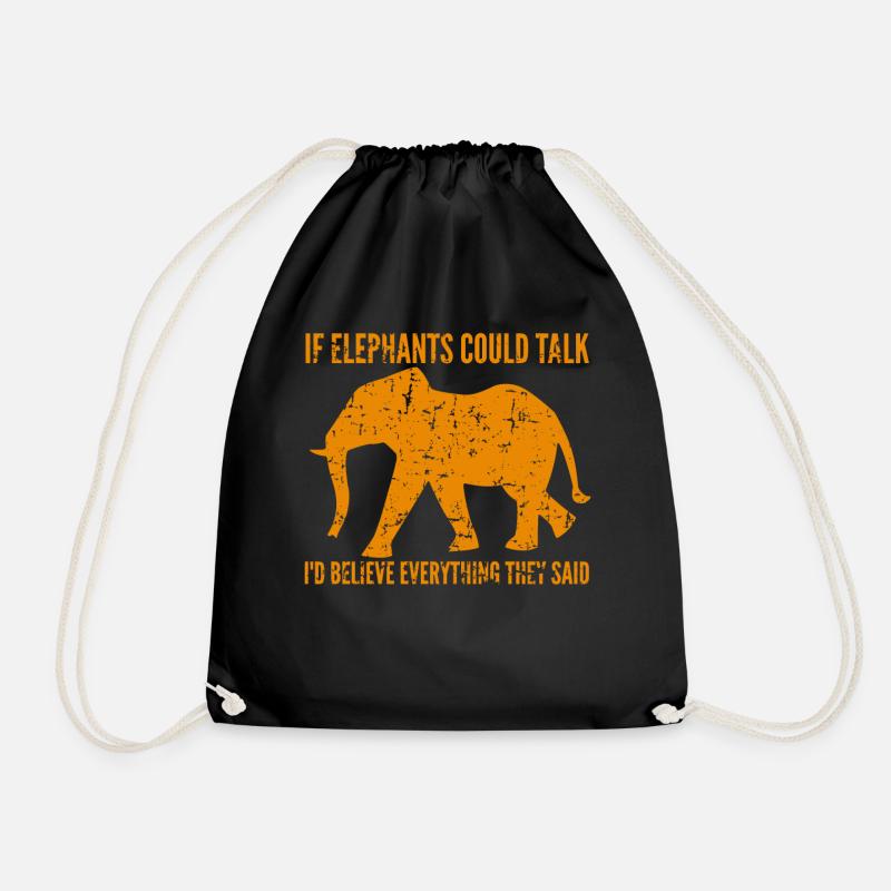 Elefant - Turnbeutel - Schwarz