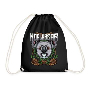 Modern Koala Bears | Trendy Forest Dweller Gift - Drawstring Bag - black - Front