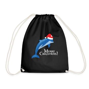 dolphin - Drawstring Bag - black - Front
