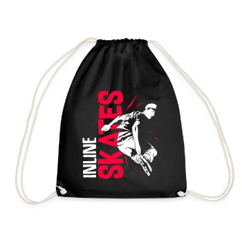 Inline skates roller skate - Drawstring Bag - black - Front